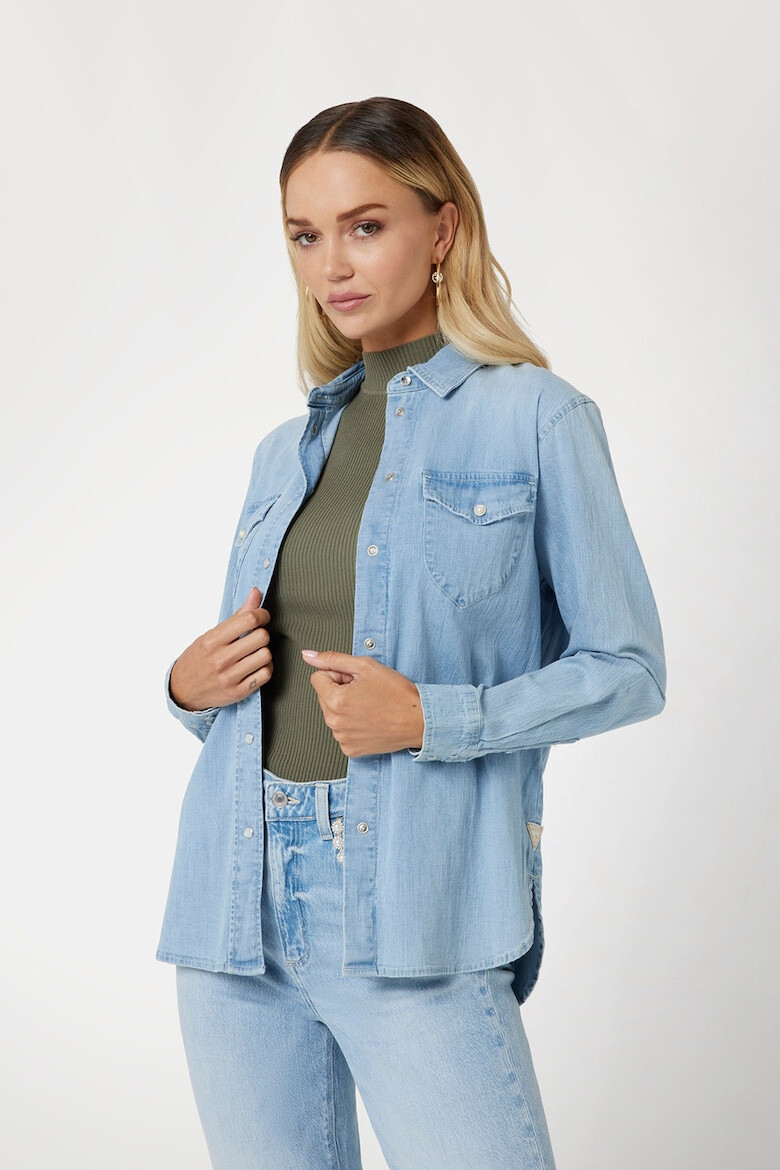 GUESS Camasa de denim cu buzunare cu clapa - Pled.ro