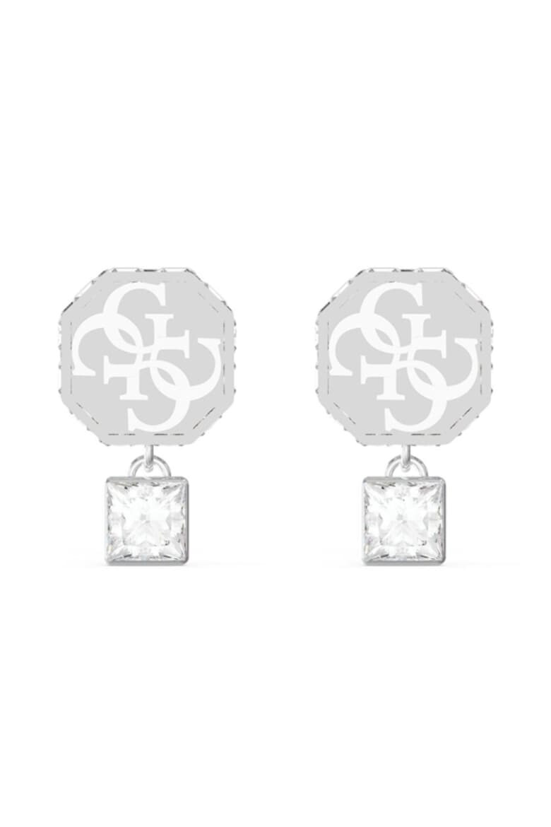 GUESS Cercei Crazy Earring stud lung si cristale JUBE03300JWRHT-U Argintiu - Pled.ro