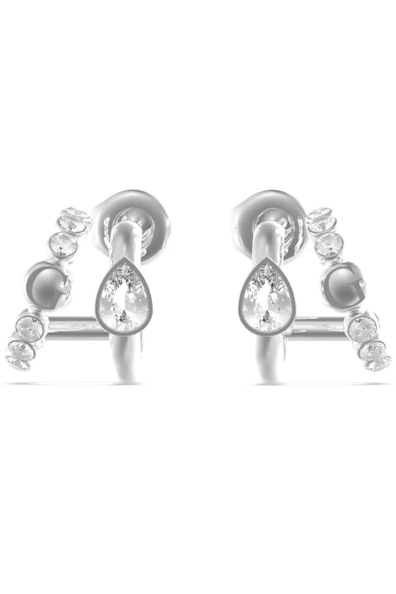 GUESS Cercei Crazy Earring stud lung si cristale JUBE03303JWRHT-U Argintiu - Pled.ro