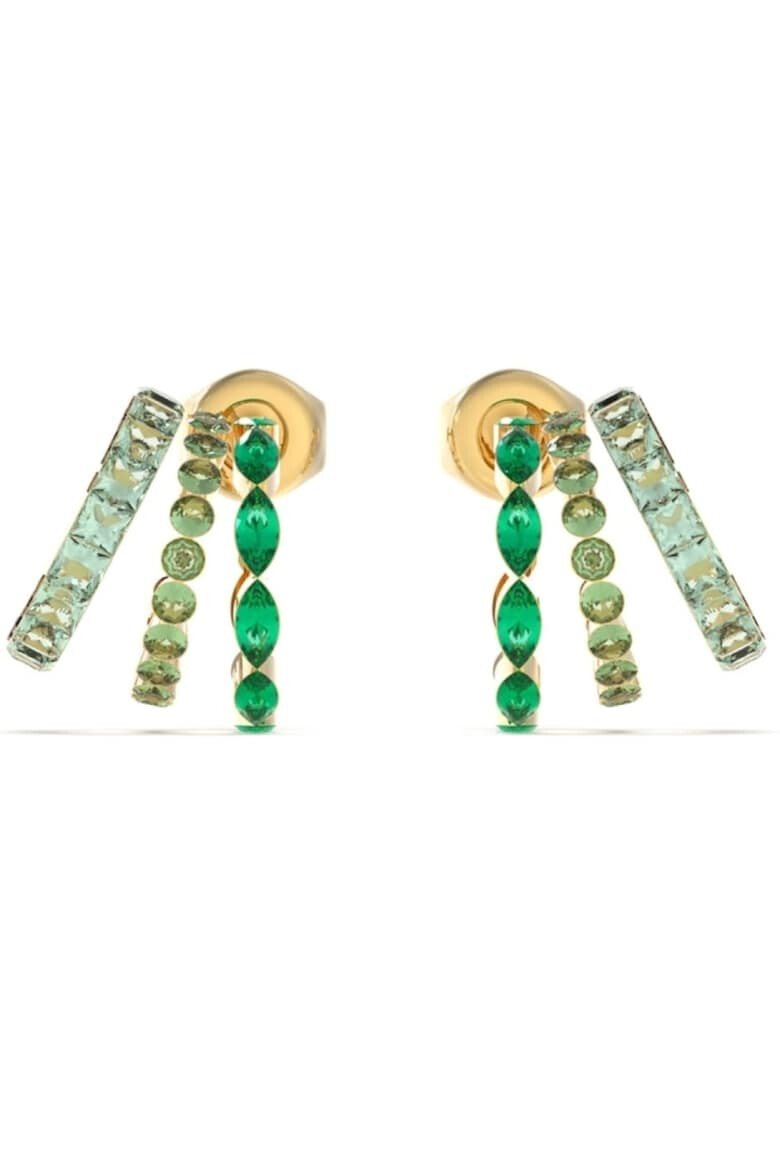 GUESS Cercei Crazy Earring stud lung si cristale verzi JUBE03307JWYGGNT-U Auriu - Pled.ro