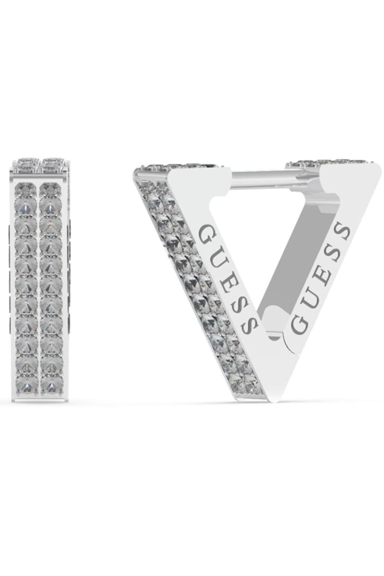 GUESS Cercei Crazy Earring triunghi si cristale JUBE03306JWRHT-U Argintiu - Pled.ro