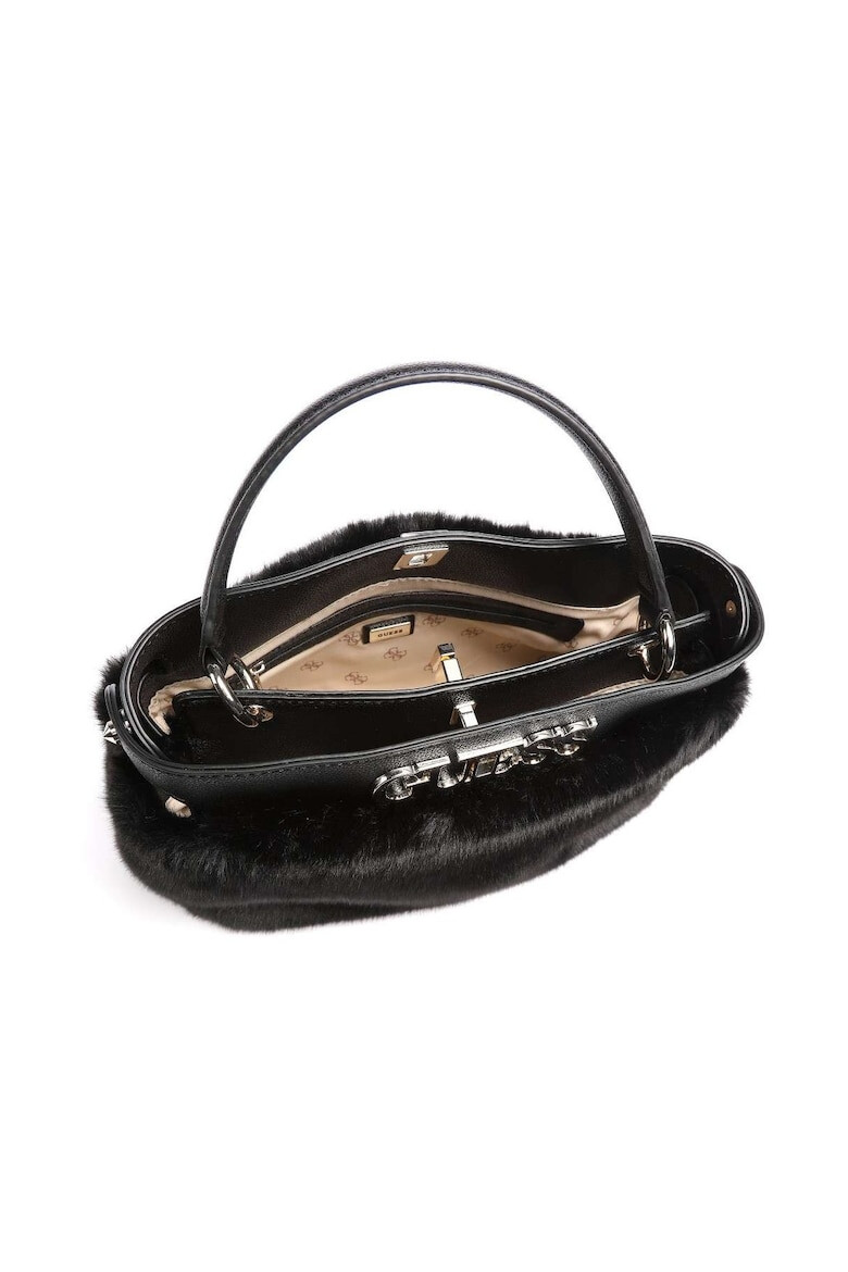 GUESS Geanta de mana Gwen Turnlock Satchel negru - Pled.ro