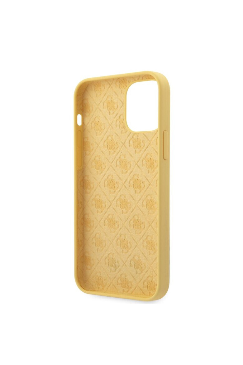 GUESS Husa Cover Silicone Metal Logo pentru iPhone 12 Pro Max GUHCP12LLSLMGYE Yellow - Pled.ro