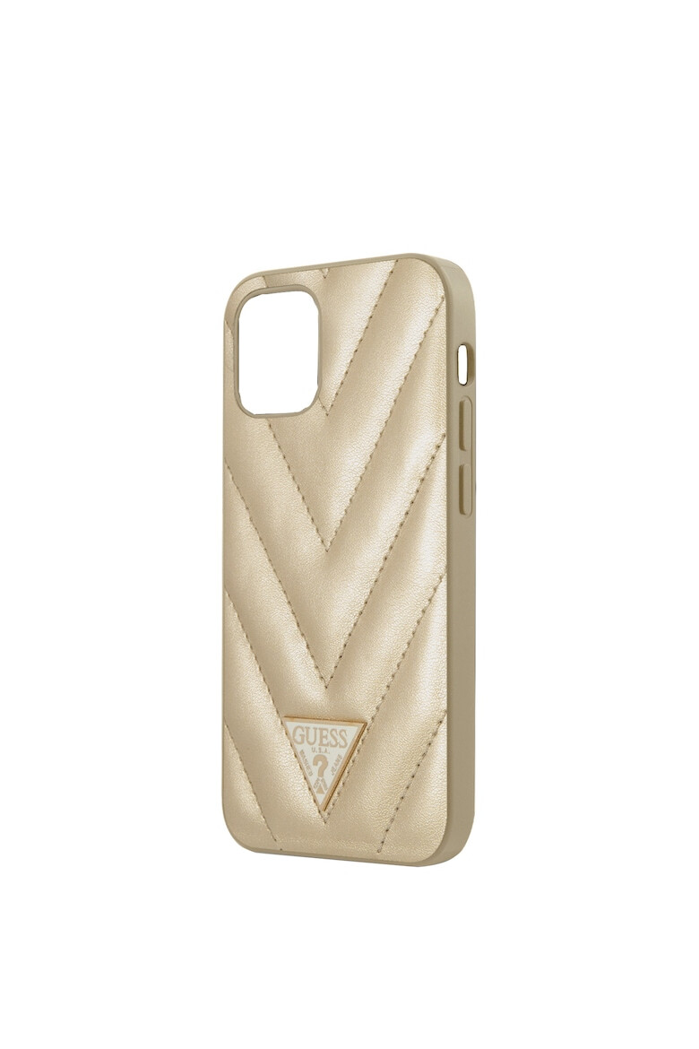 GUESS Husa Cover V Quilted pentru iPhone 12 Mini GUHCP12SPUVQTMLBE Gold - Pled.ro