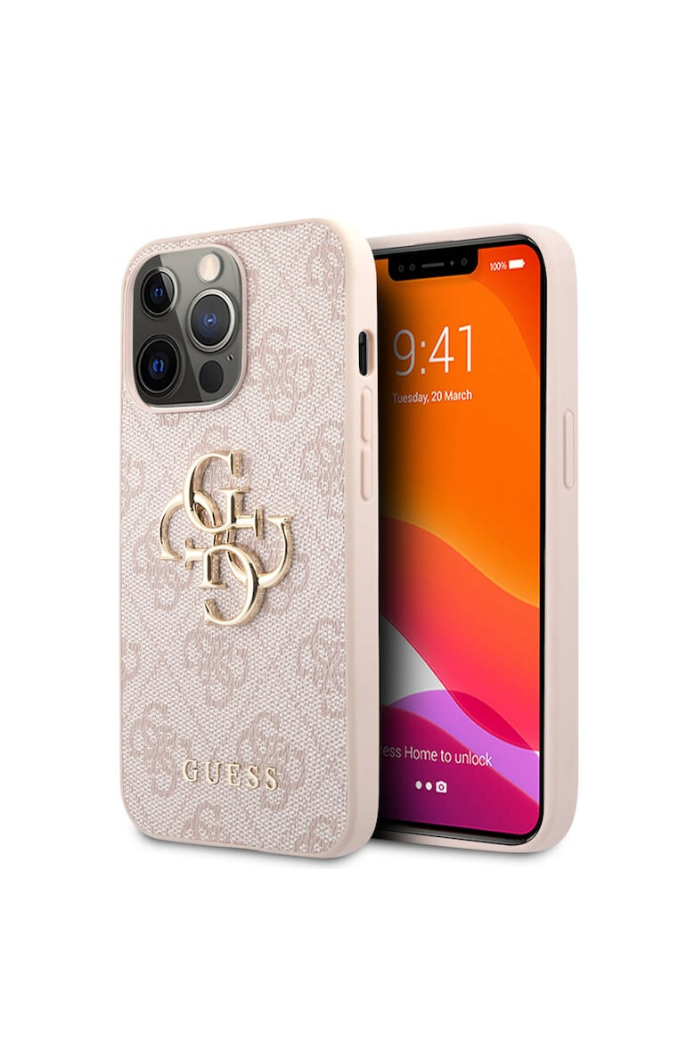 GUESS Husa de protectie cu logo metalic PU 4G pentru iPhone 13 Pro Roz - Pled.ro