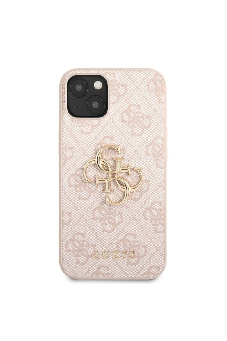 Guess Husa de protectie cu logo metalic PU 4G pentru iPhone 13 Roz - Pled.ro