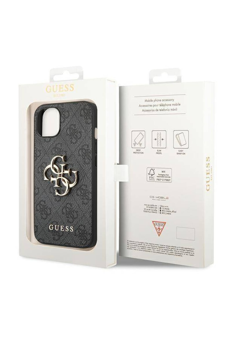 GUESS Husa de protectie cu logo metalic PU 4G pentru iPhone 14 Plus Gri - Pled.ro