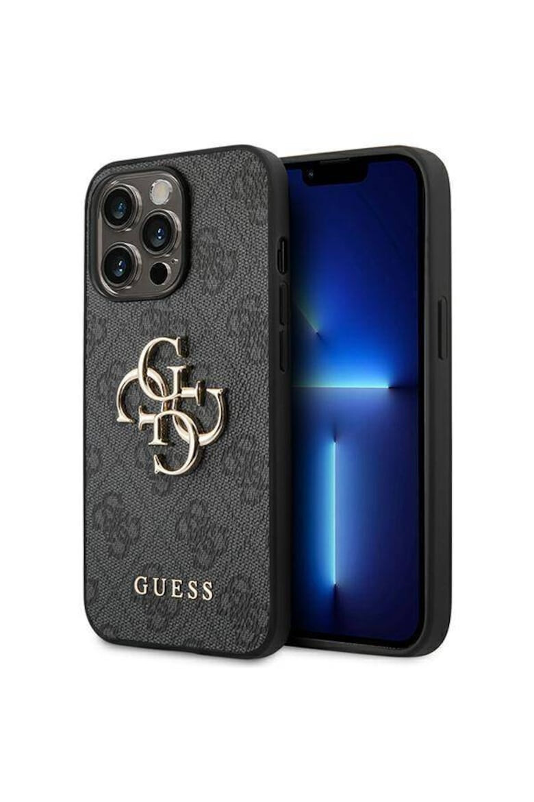 Guess Husa de protectie cu logo metalic PU 4G pentru iPhone 14 Pro Gri - Pled.ro