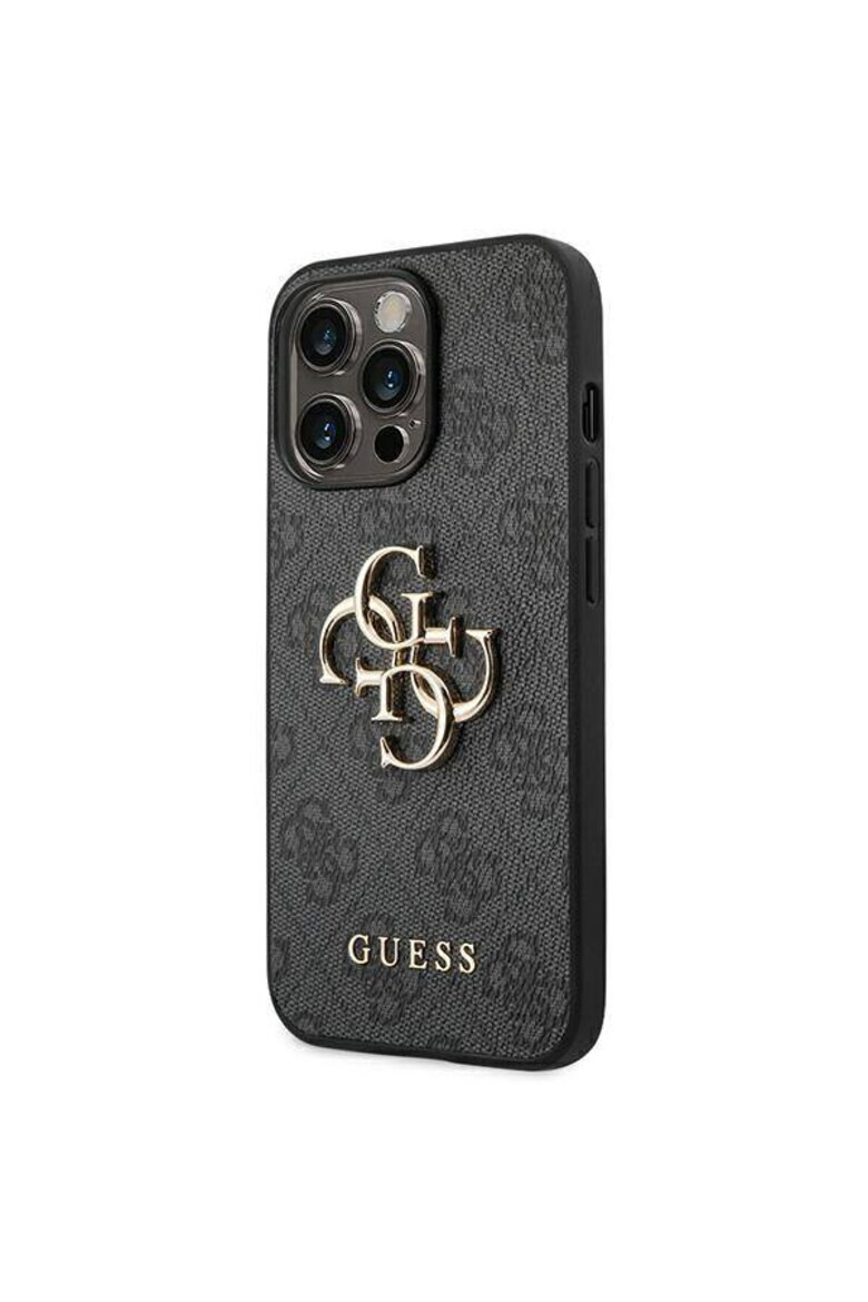 Guess Husa de protectie cu logo metalic PU 4G pentru iPhone 14 Pro Gri - Pled.ro