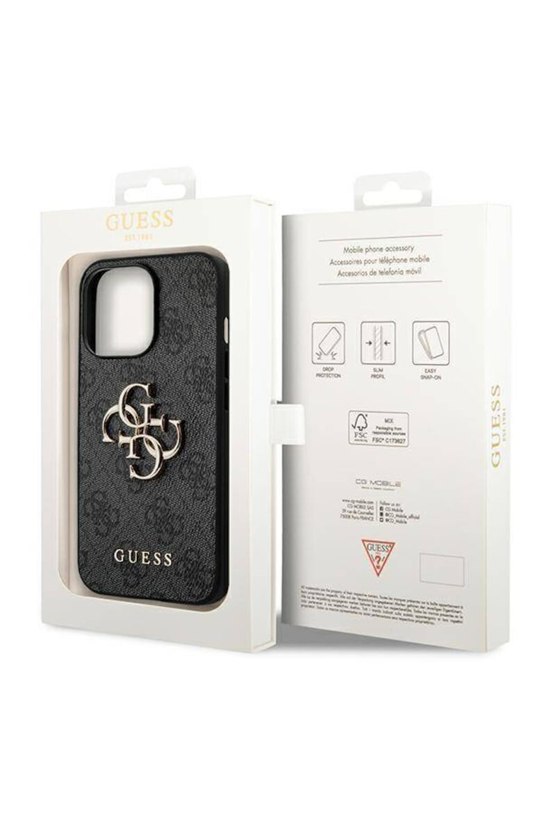 Guess Husa de protectie cu logo metalic PU 4G pentru iPhone 14 Pro Gri - Pled.ro