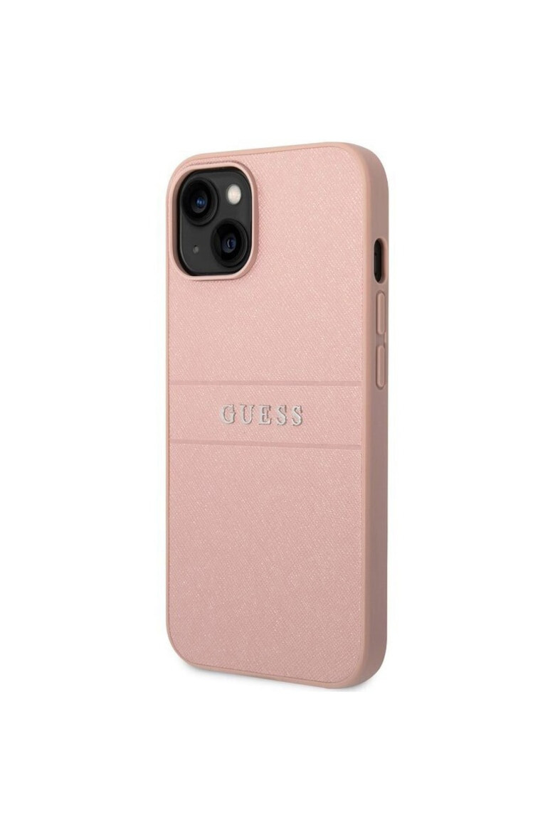 GUESS Husa de protectie din piele PU Saffiano pentru iPhone 14 Plus Roz - Pled.ro