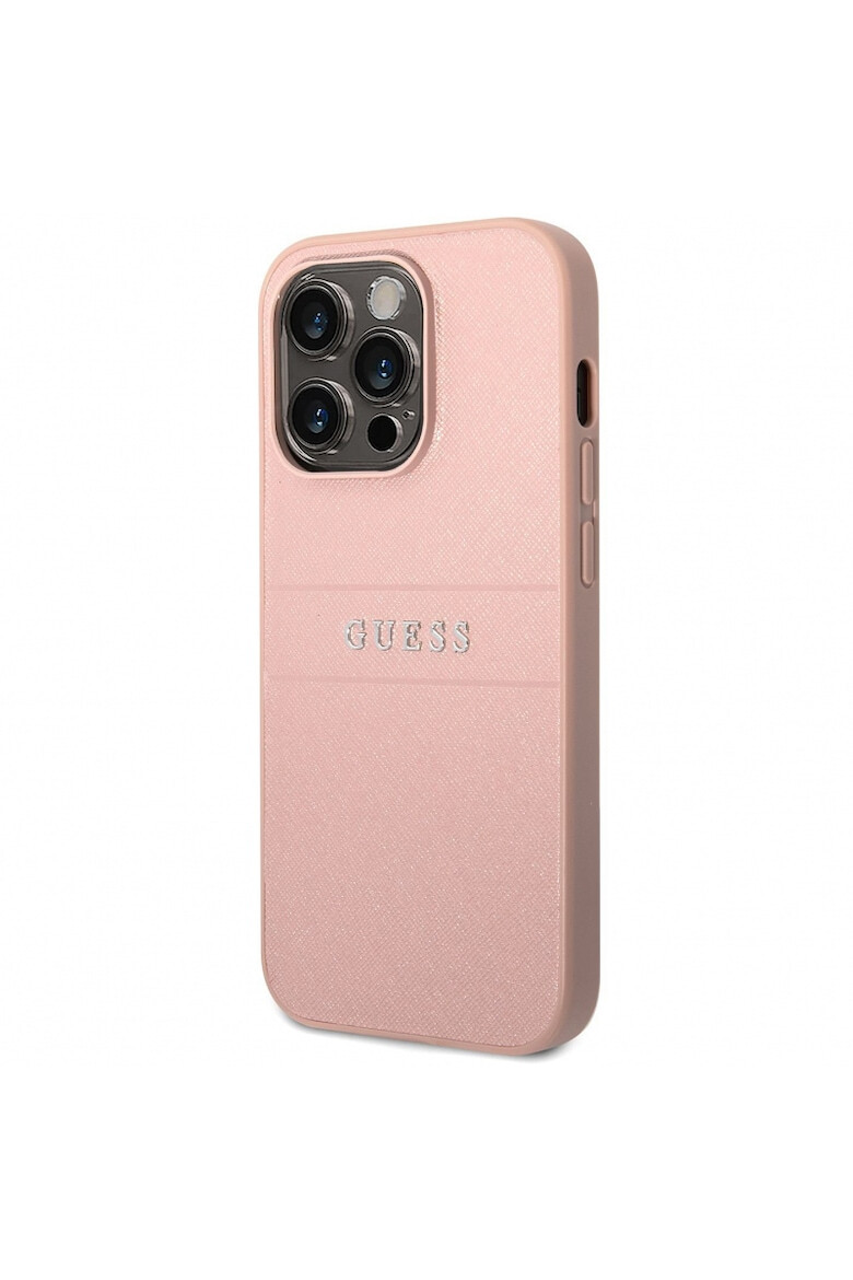 GUESS Husa de protectie din piele PU Saffiano pentru iPhone 14 Pro Max Roz - Pled.ro