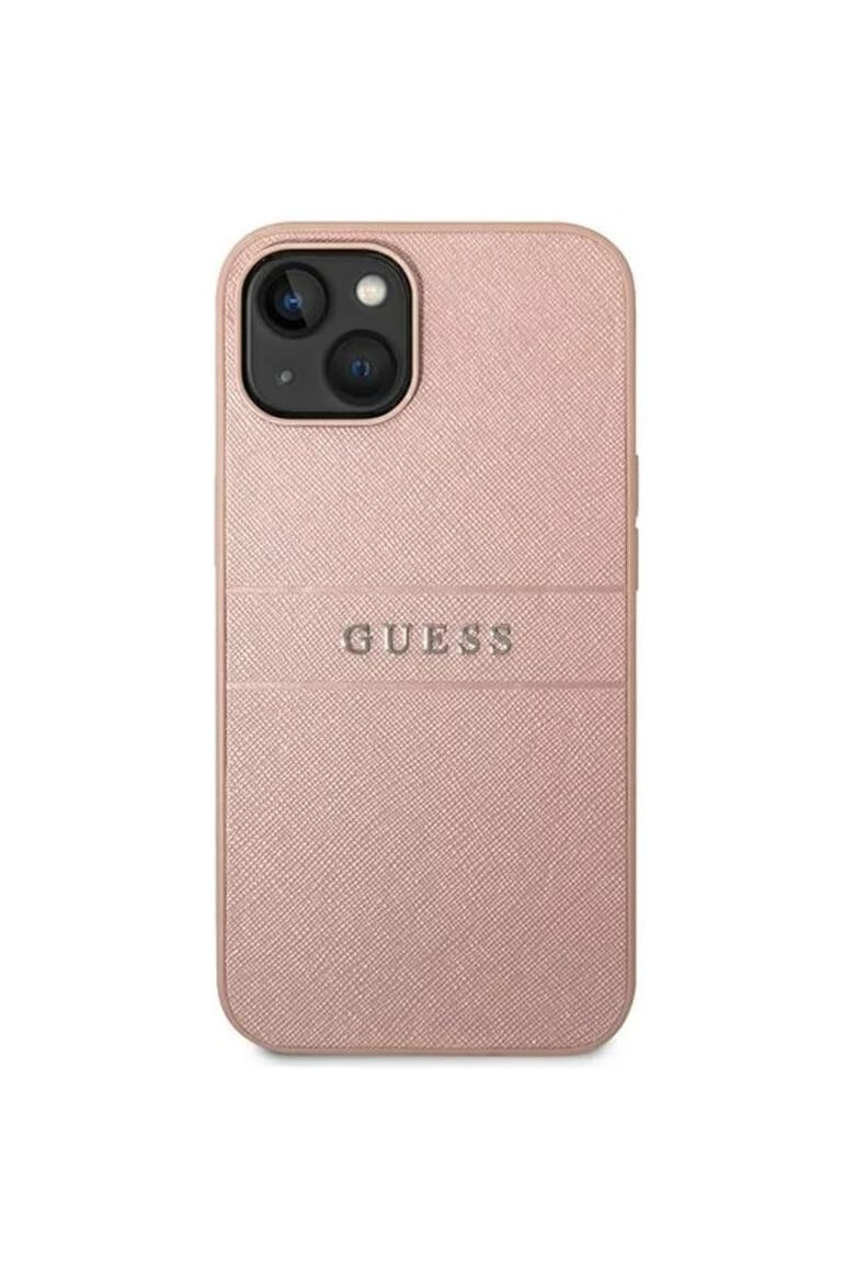 GUESS Husa de protectie din piele PU Saffiano pentru iPhone 14 Pro Roz - Pled.ro