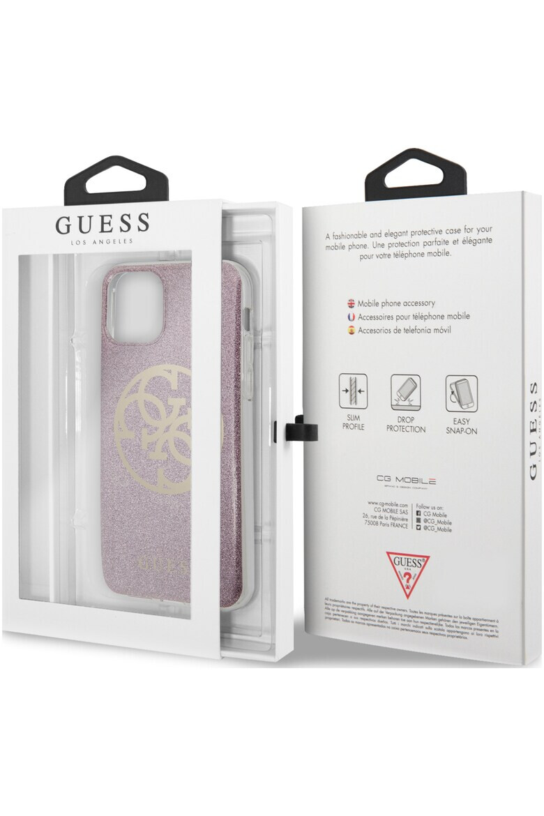 GUESS Husa de protectie Glitter Circle Kryt GUHCN58PCUGLPI pentru iPhone 11 Pro Pink - Pled.ro