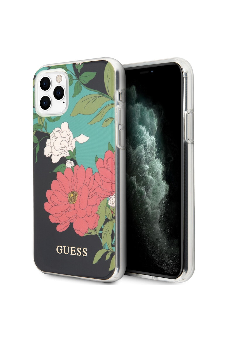 GUESS Husa de protectie N*1 Flower pentru iPhone 11 Pro GUHCN58IMLFL01 Black - Pled.ro