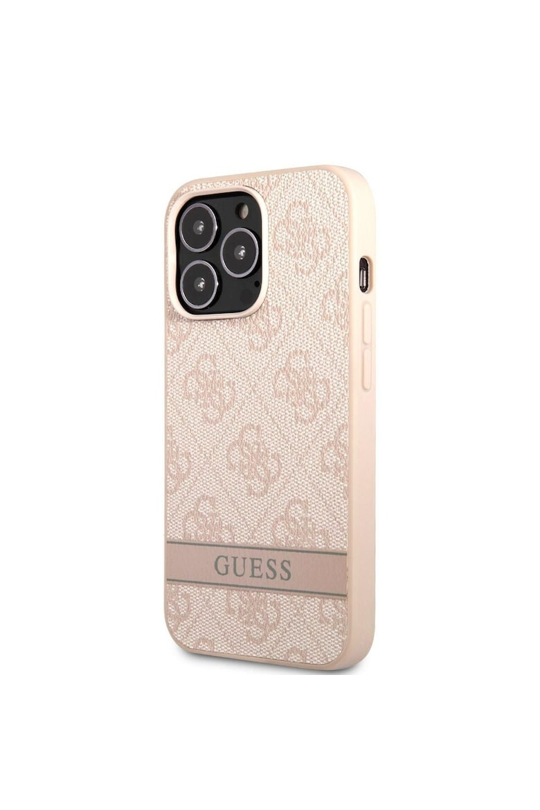 GUESS Husa de protectie PU 4G Stripe pentru iPhone 13 Pro Roz - Pled.ro