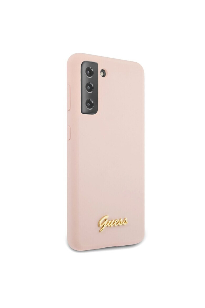 GUESS Husa de protectie Silicone Metal Logo Script pentru Samsung Galaxy S21+ 5G - Pled.ro