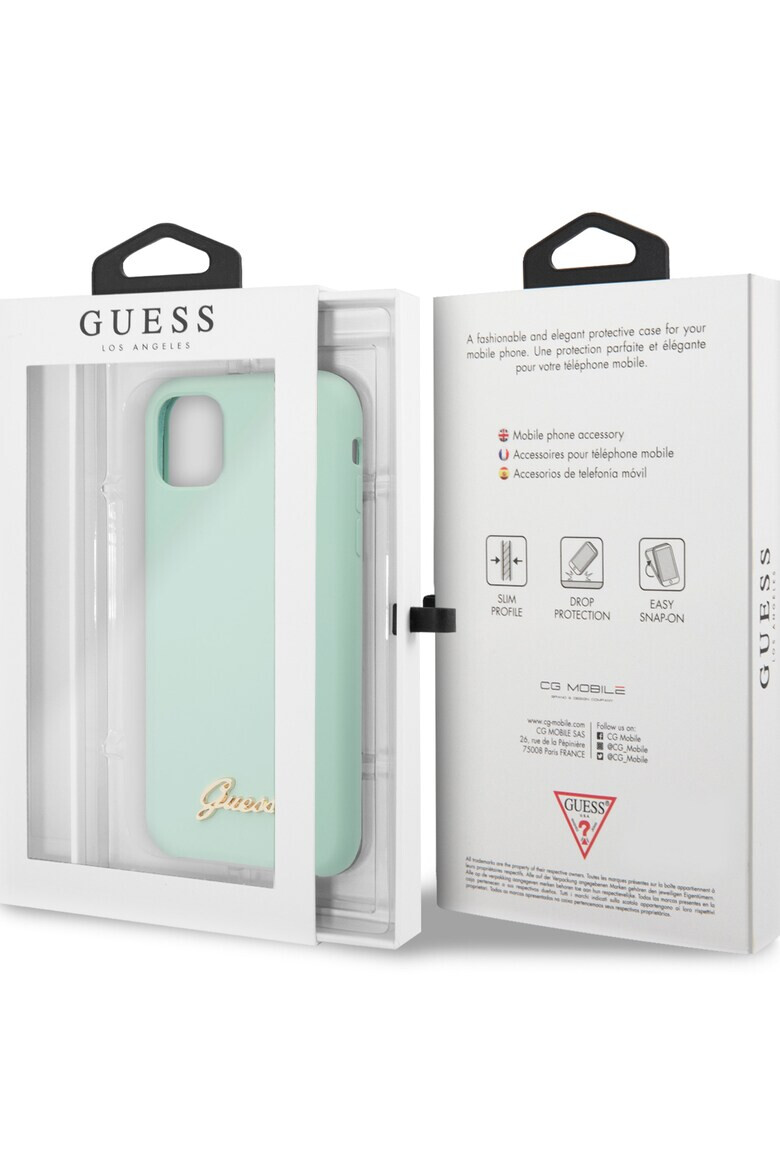 GUESS Husa de protectie Silicone Vintage Gold Logo GUHCN58LSLMGGR pentru iPhone 11 Pro Green - Pled.ro