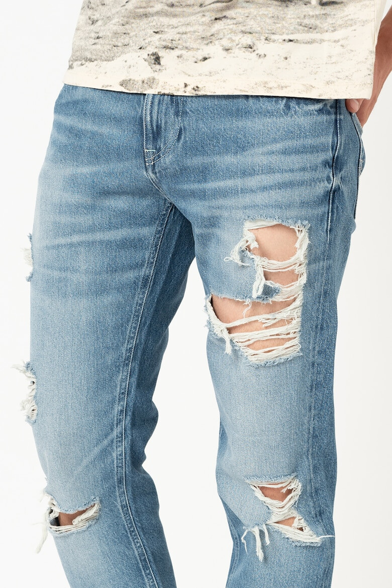 GUESS JEANS Blugi cu talie joasa si aspect deteriorat - Pled.ro