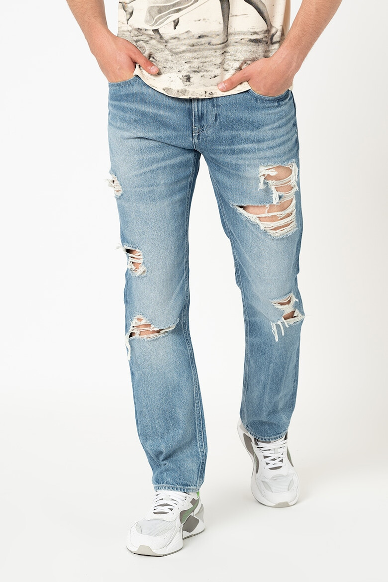 GUESS JEANS Blugi cu talie joasa si aspect deteriorat - Pled.ro