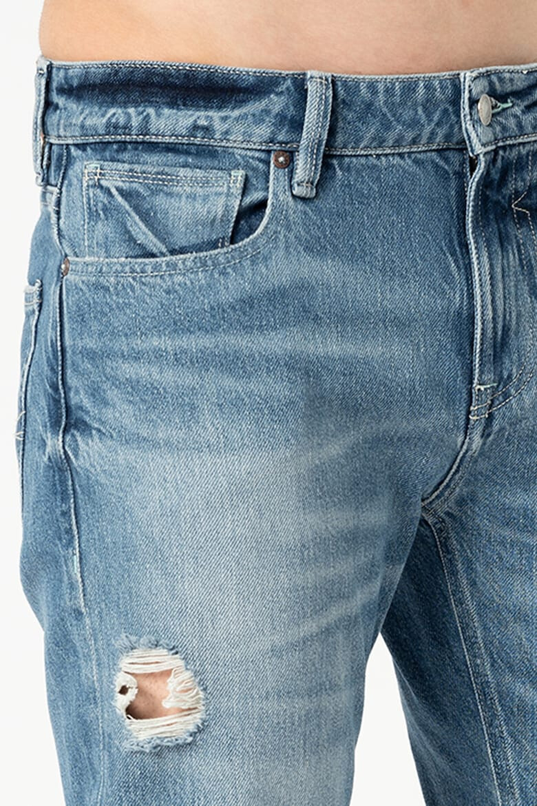 GUESS JEANS Blugi cu talie joasa si aspect deteriorat - Pled.ro