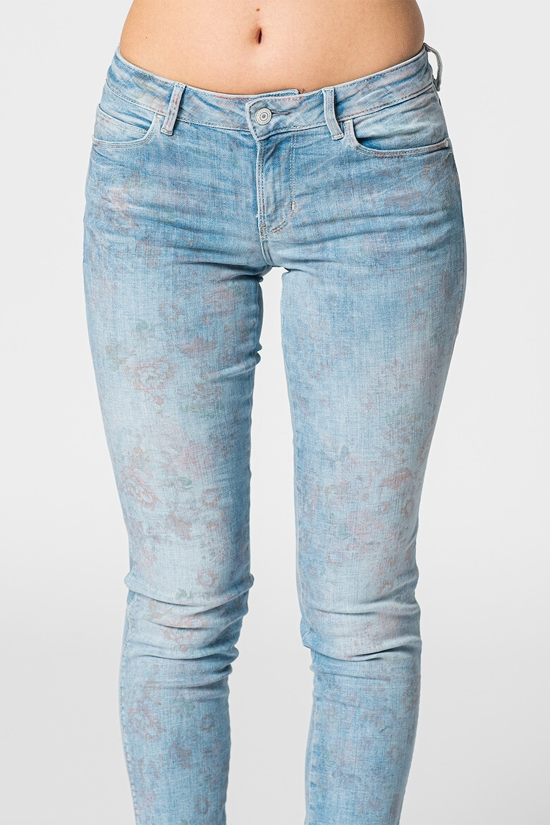 GUESS JEANS Blugi cu talie joasa si model floral - Pled.ro