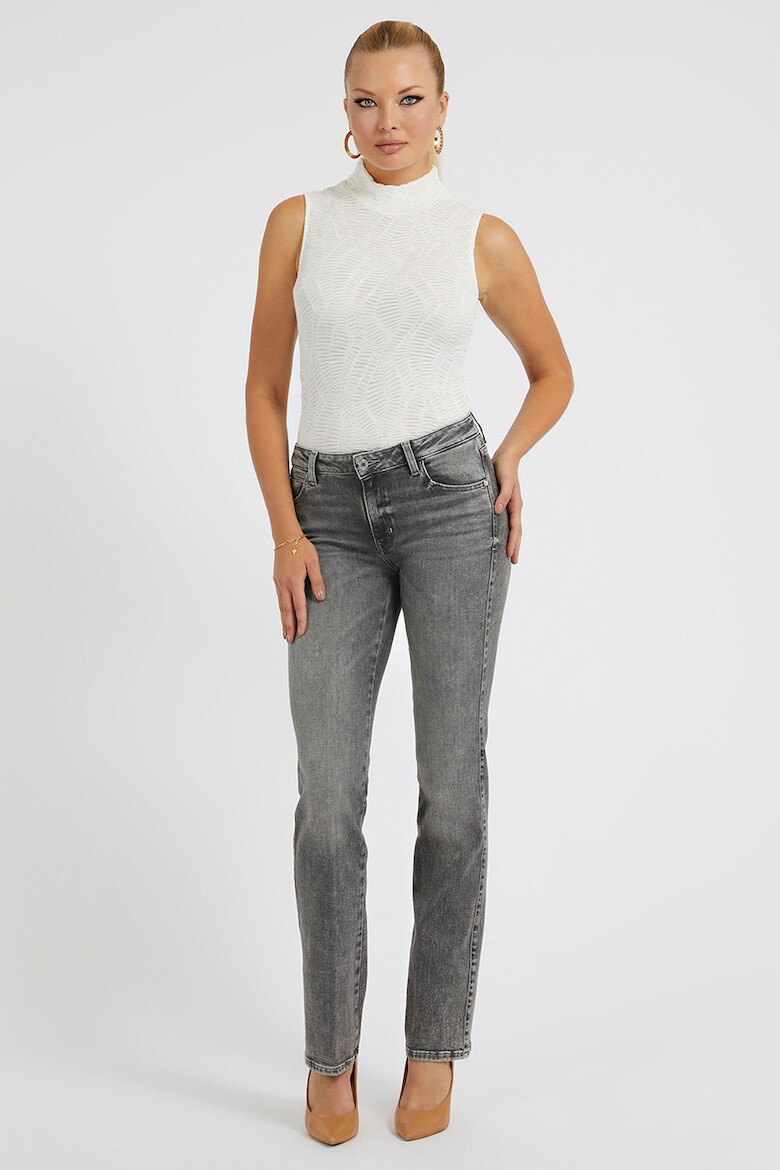 GUESS JEANS Blugi din amestec de modal cu talie medie si aspect decolorat - Pled.ro