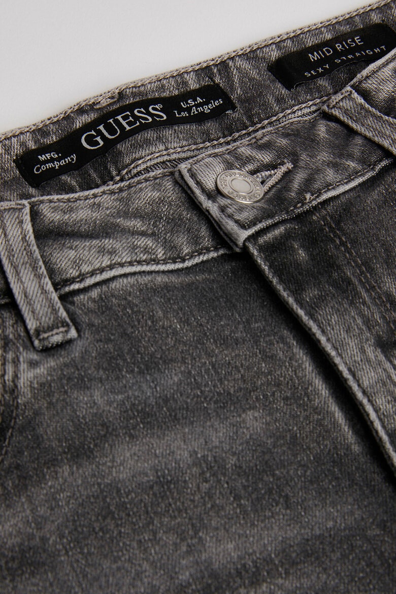 GUESS JEANS Blugi din amestec de modal cu talie medie si aspect decolorat - Pled.ro