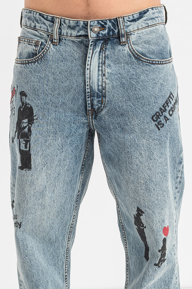 GUESS JEANS Blugi relaxed fit cu imprimeu - Pled.ro