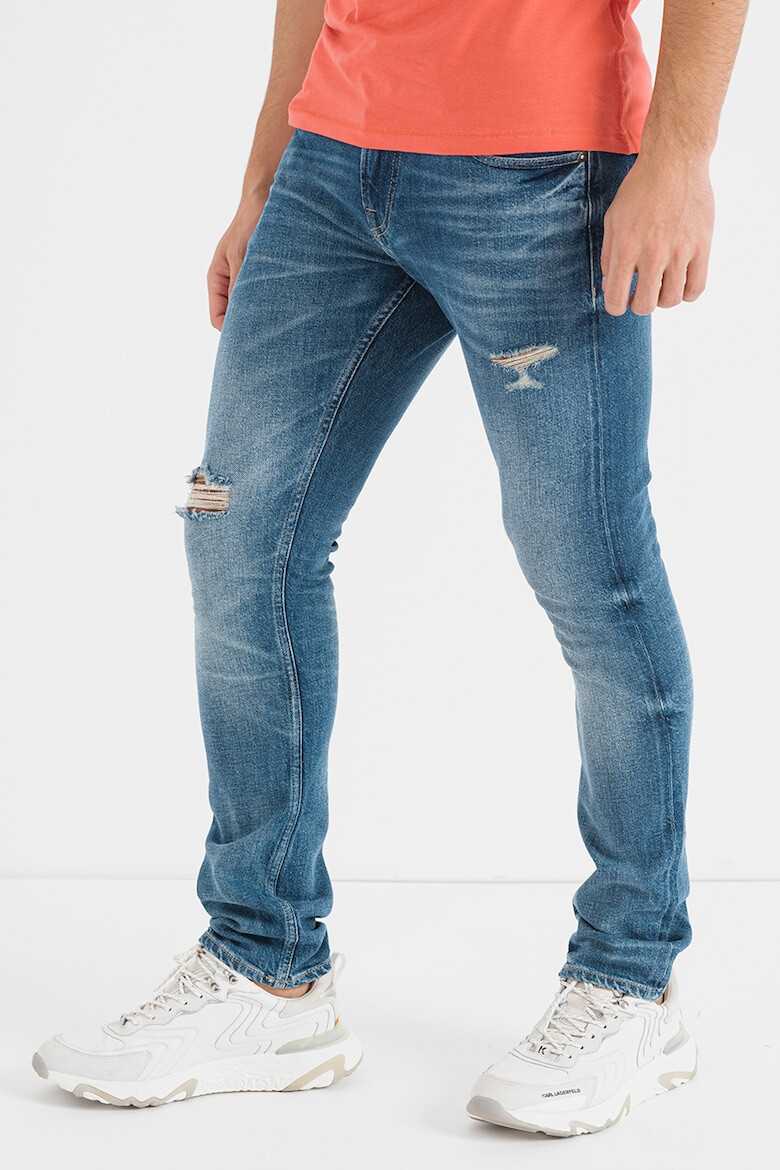 GUESS JEANS Blugi slim fit cu aspect decolorat si rupturi decorative Miami - Pled.ro