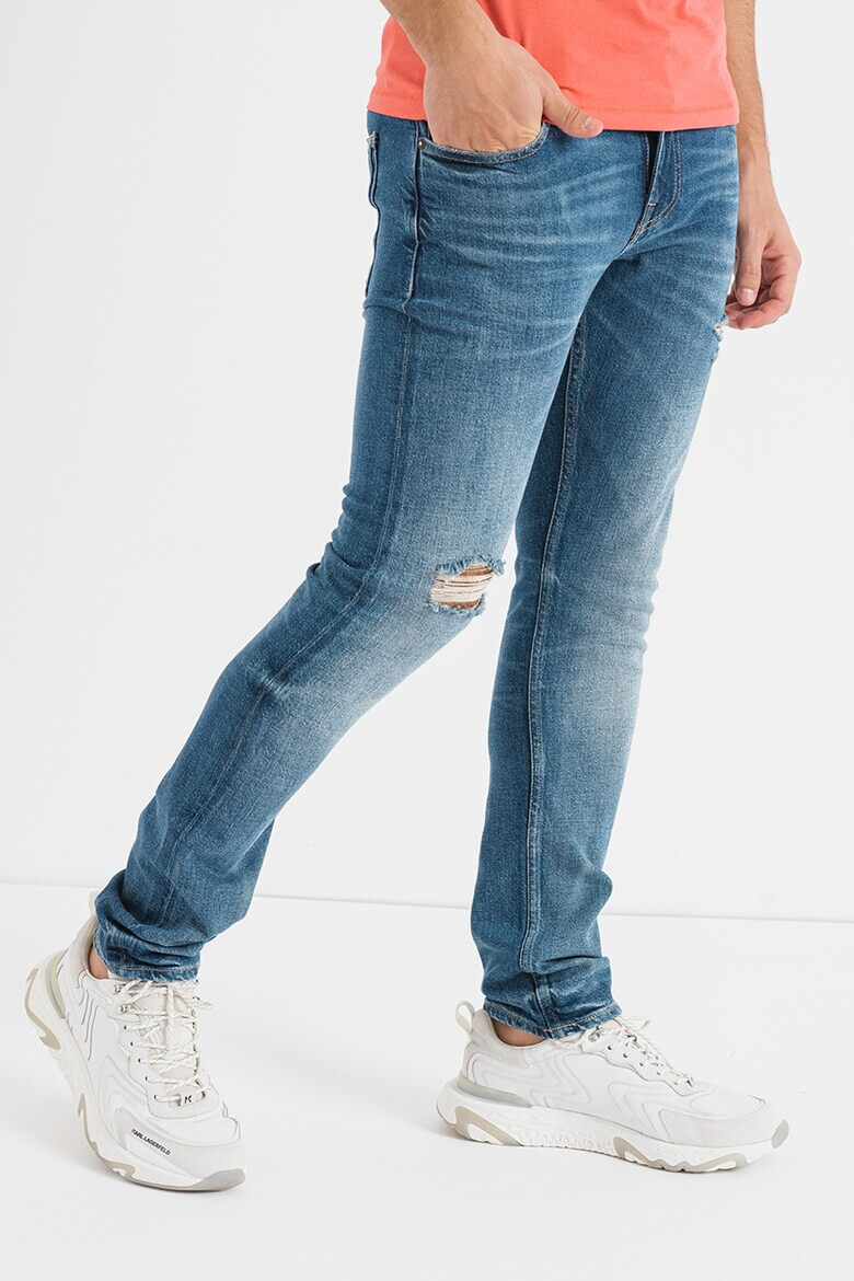 GUESS JEANS Blugi slim fit cu aspect decolorat si rupturi decorative Miami - Pled.ro