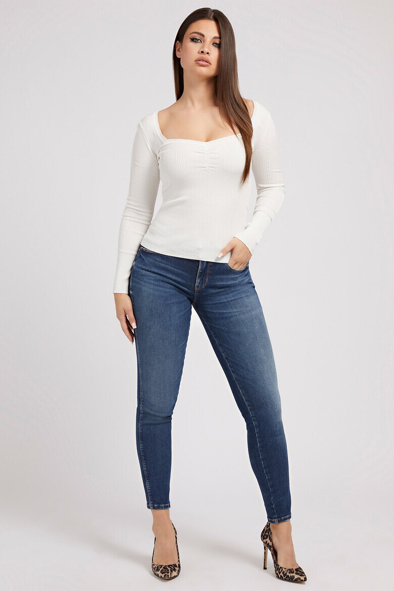 GUESS JEANS Bluza cu decolteu in V si striatii - Pled.ro