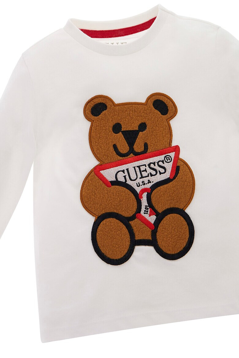 GUESS KIDS GUESS Bluza cu decolteu la baza gatului si logo brodat - Pled.ro