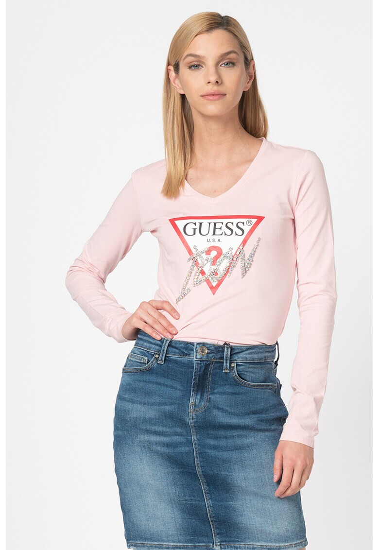 GUESS JEANS Bluza cu imprimeu logo - Pled.ro