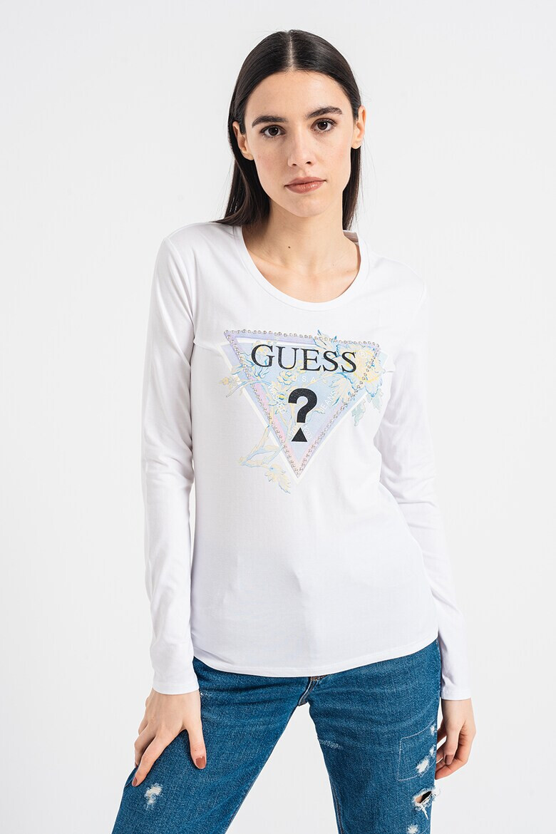 GUESS JEANS Bluza cu logo si aplicatie de strasuri - Pled.ro