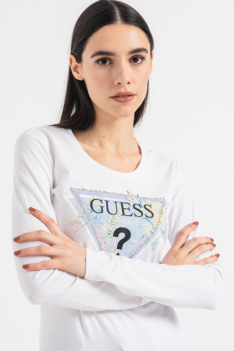 GUESS JEANS Bluza cu logo si aplicatie de strasuri - Pled.ro