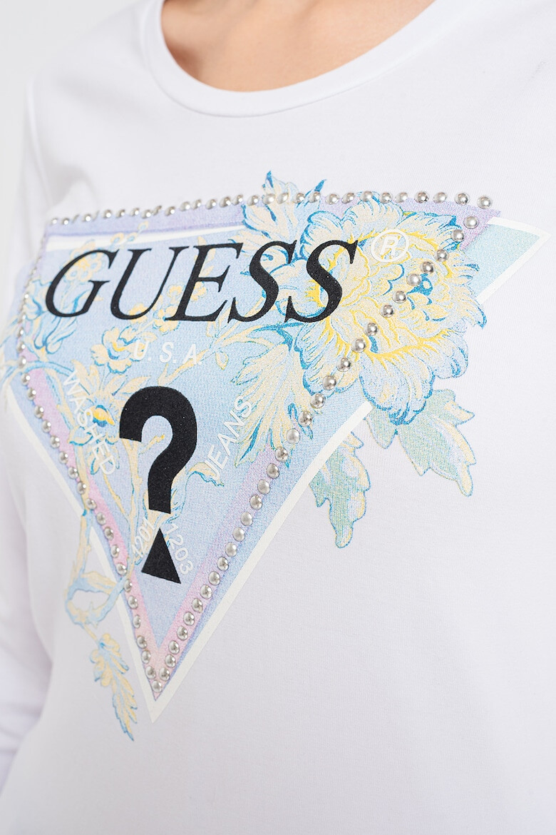 GUESS JEANS Bluza cu logo si aplicatie de strasuri - Pled.ro