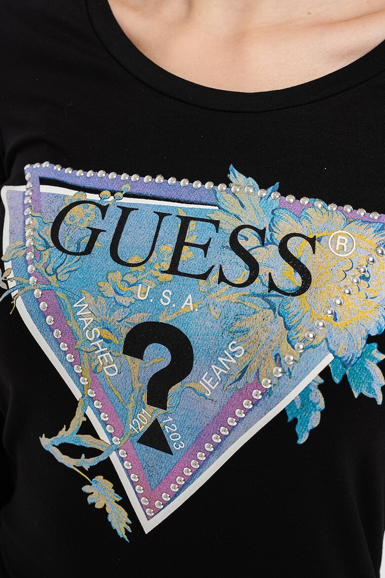 GUESS JEANS Bluza cu logo si aplicatie de strasuri - Pled.ro