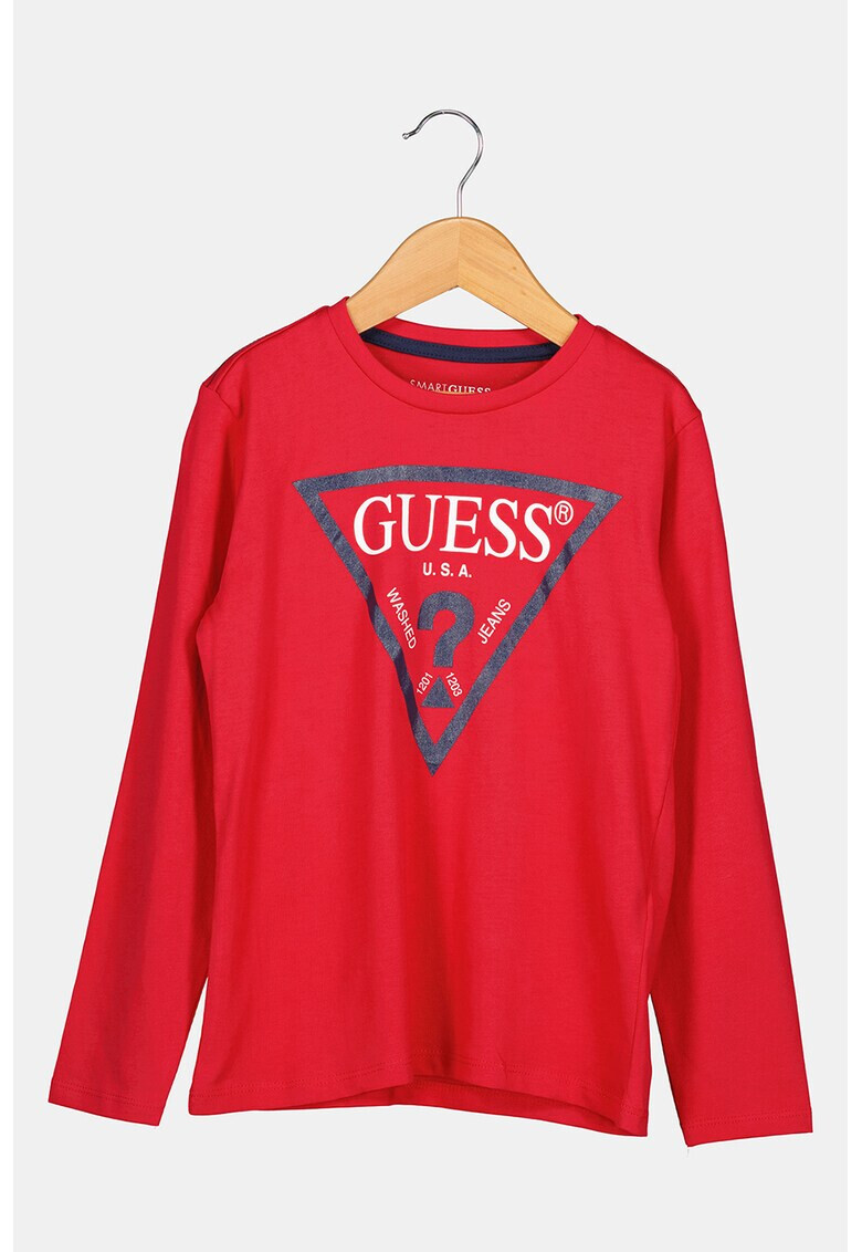 GUESS JEANS Bluza cu maneci lungi si imprimeu logo - Pled.ro