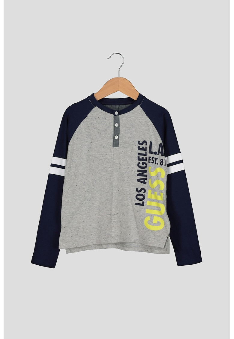 GUESS JEANS Bluza cu maneci raglan si imprimeu logo - Pled.ro