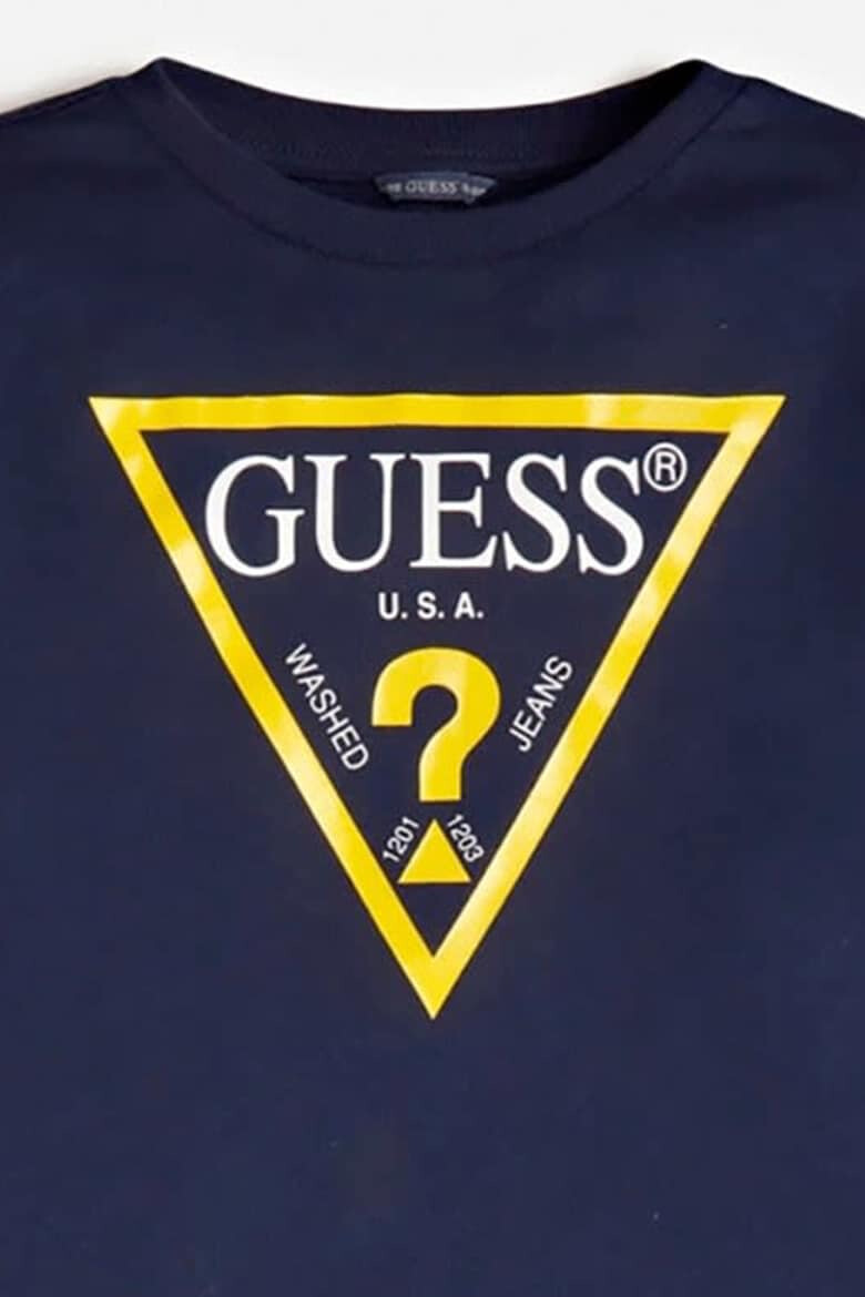 GUESS JEANS Bluza de trening cu decolteu la baza gatului si imprimeu logo - Pled.ro