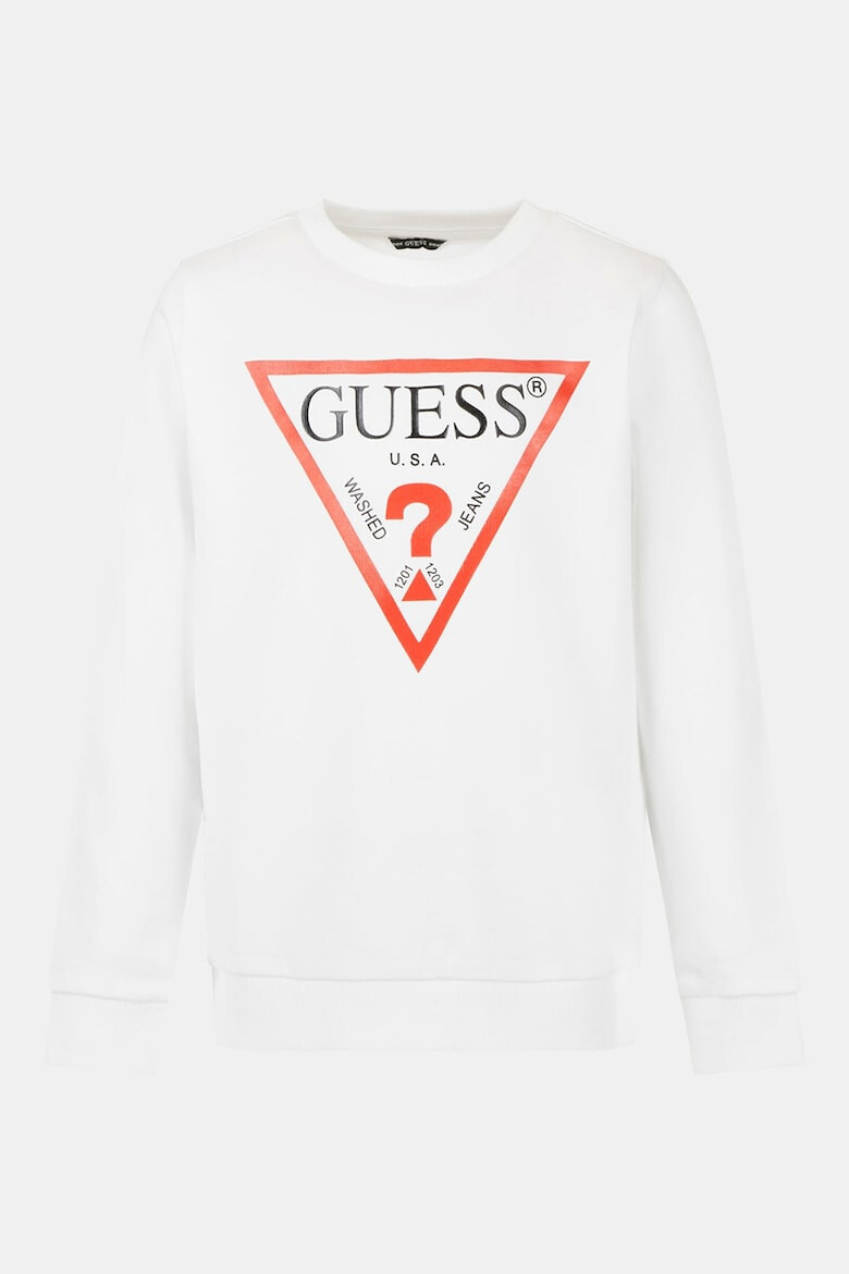 GUESS JEANS Bluza de trening cu decolteu la baza gatului si imprimeu logo - Pled.ro