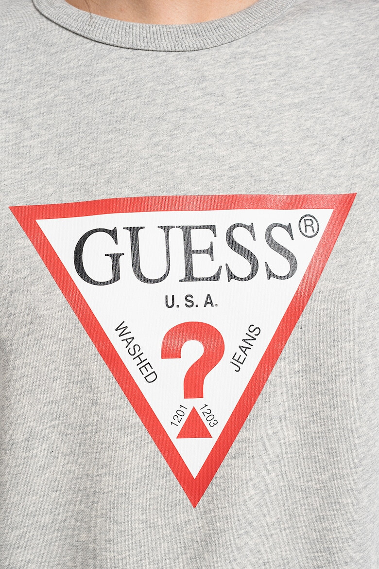 GUESS JEANS Bluza de trening cu decolteu la baza gatului si logo - Pled.ro