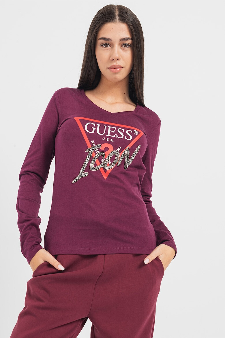 GUESS JEANS Bluza din bumbac cu imprimeu logo - Pled.ro