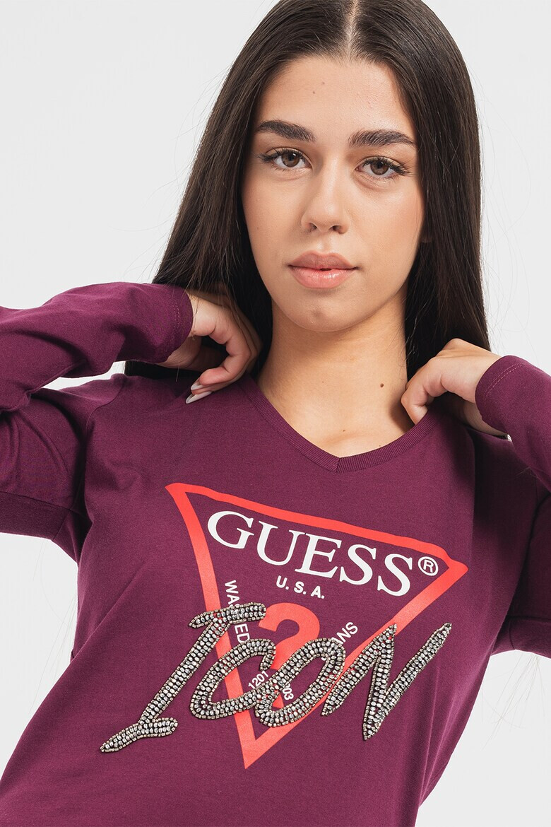 GUESS JEANS Bluza din bumbac cu imprimeu logo - Pled.ro