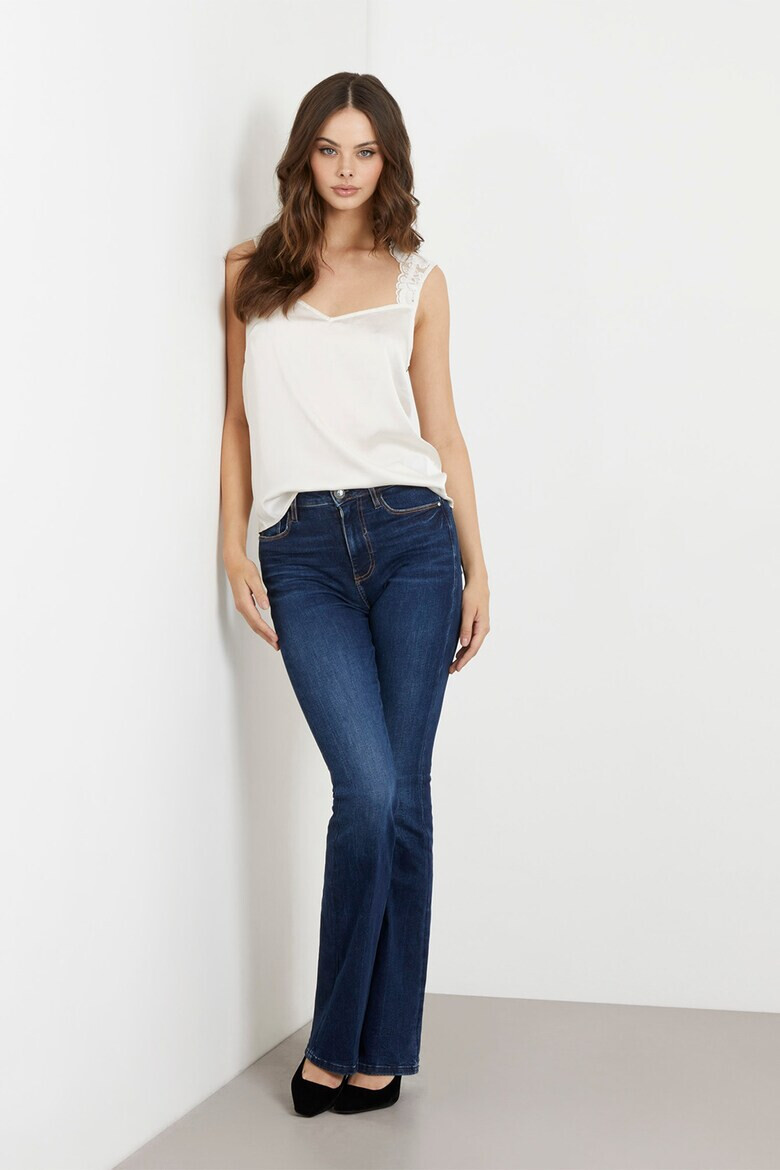 GUESS JEANS Bluza satinata cu garnituri de dantela - Pled.ro