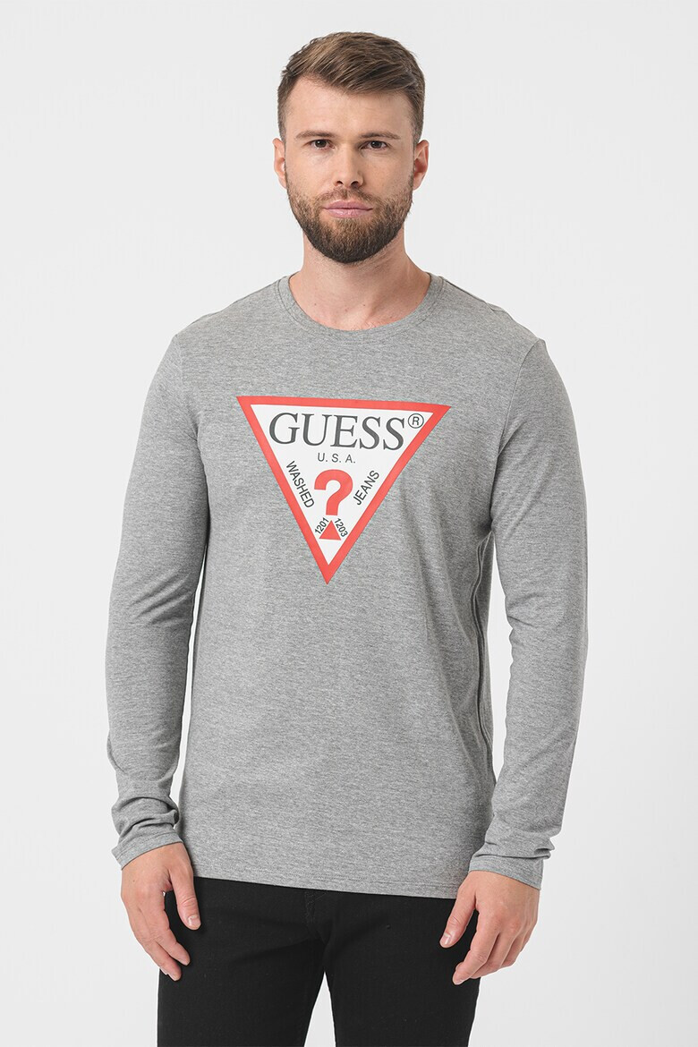 GUESS JEANS Bluza slim fit de bumbac cu imprimeu logo - Pled.ro