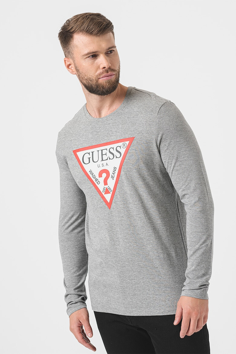 GUESS JEANS Bluza slim fit de bumbac cu imprimeu logo - Pled.ro