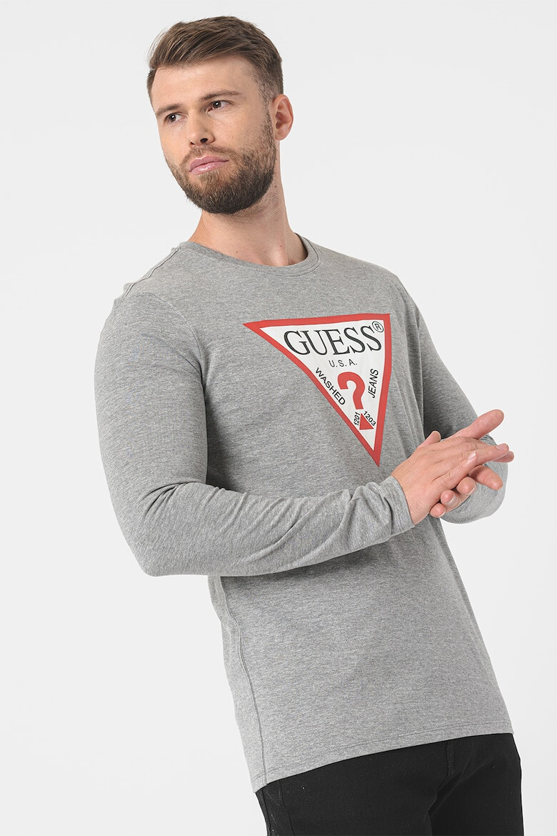 GUESS JEANS Bluza slim fit de bumbac cu imprimeu logo - Pled.ro