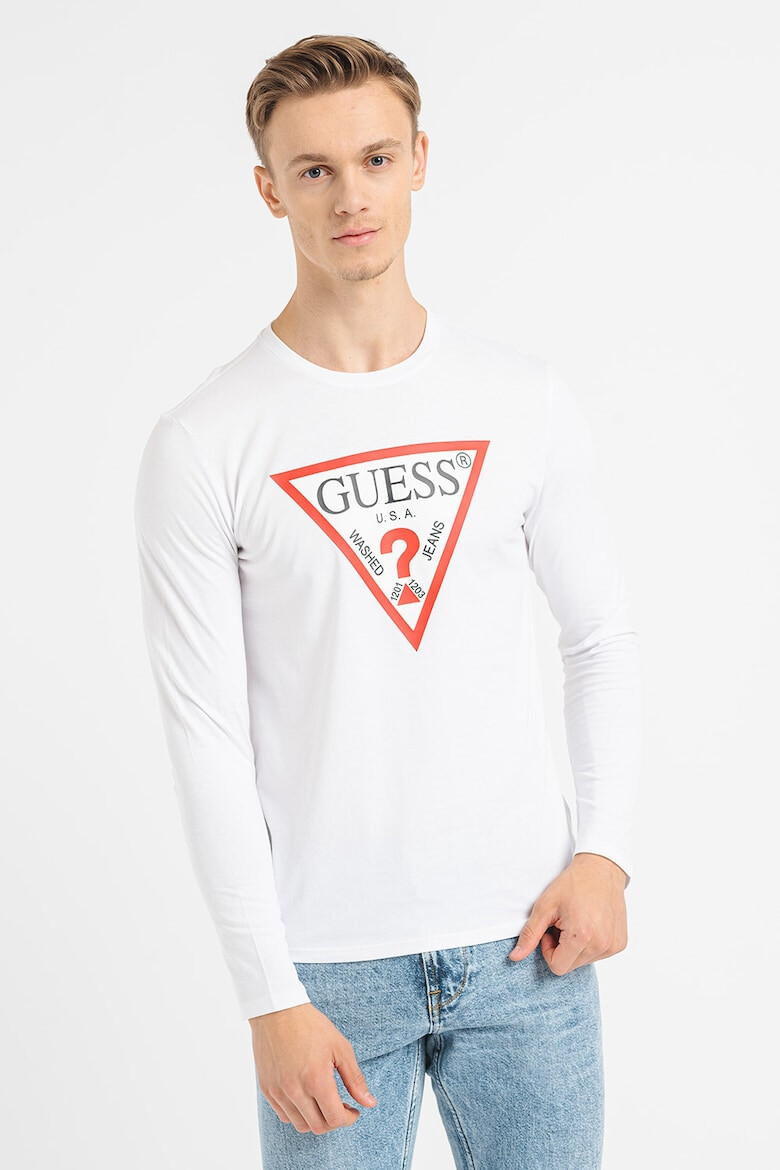 GUESS JEANS Bluza slim fit de bumbac cu imprimeu logo - Pled.ro